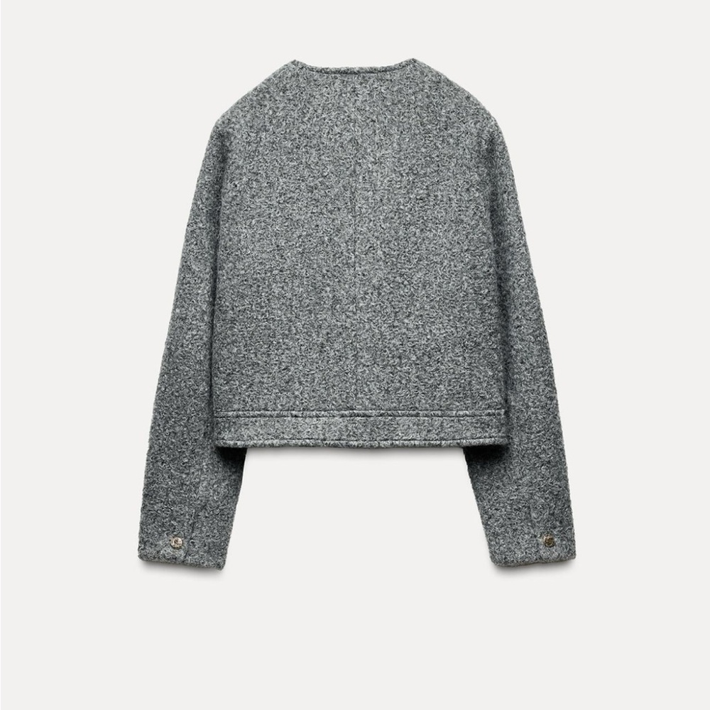 Zara Gray Blazer Jacket - Picture 3 of 9
